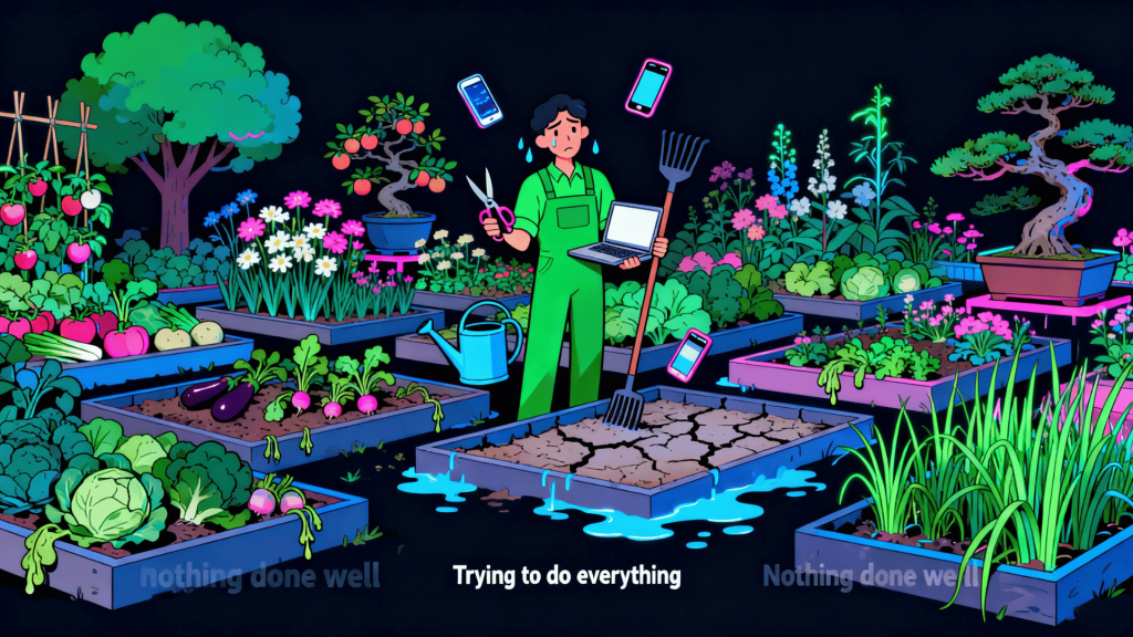 Khi doanh nghiệp cố gắng làm tất cả, nguồn lực bị phân tán và không mặt trận nào được làm đến nơi đến chốn – khu vườn chiến lược trở nên rối loạn và kém hiệu quả.